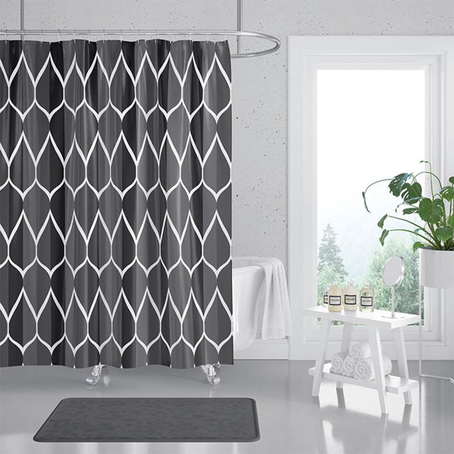Baohd Rideaux de Bain en Polyester Durable - Facile à Nettoyer et Imperméable Durable Rideau de Douche Élégant Imperméable Moderne Noir agile 260*200cm