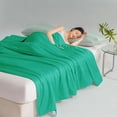 thumbnail image 3 of Cool Comforters for Hot Sleepers,Cool Feeling Friendly Solid Color Washed Summer Breathable Comforter for Bed, 3 of 6