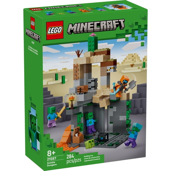 LEGO Minecraft Zombie Dungeon Building & Pretend Play Toy for Boys & Girls - Video Game Playset & Toy Figures for Kids, Ages 8+ - W/Wandering Wastelands Minifigure - Gift Idea for Birthdays - 21587