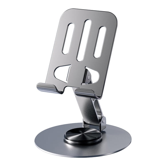 Metal Tablet Stand with 360 Degree Rotation Folding Desktop Holder for Phone and iPad | Portable Adjustable Aluminum Tablet Mount for Bed, Couch, Kitchen, Office, Travel