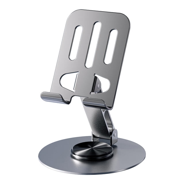 Metal Tablet Stand with 360 Degree Rotation Folding Desktop Holder for Phone and iPad | Portable Adjustable Aluminum Tablet Mount for Bed, Couch, Kitchen, Office, Travel
