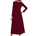 thumbnail image 3 of Gspmoly Robe d'Été, Robe à Manches Courtes pour Femme à Col Rond, Mode, Couleur Unie, Taille Haute et Fente à la Cheville, Robe à Col en V, Robe de Cocktail, Offres Prime, 3 of 6