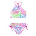 thumbnail image 1 of Faithtur 2Pcs Maillots de Bain d'Été pour Enfants, Hauts Floraux + Slip à Cordon, 1 of 10