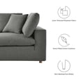 thumbnail image 2 of Modway Commix 2 Piece Down Filled Overstuffed Sectional Sofa Set in Gray, 2 of 10