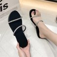 thumbnail image 2 of Hyknon Sandals for Women Summer Fashion Plus Size One-Line Rhinestone Casual Flat Sandals Arch Support Comfortable Sandals, 2 of 3