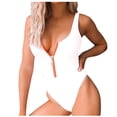 thumbnail image 2 of UPPADA Women's One Piece Swimsuit Cute Floral Front Swimwear Boat Neck Spaghetti Straps Bathing Suit Tummy Control High Cut Ruched Swimsuit Modest Vintage Bathing Suit Clearance White,S, 2 of 6