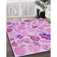 thumbnail image 3 of Ahgly Tapis Rectangulaire Lavable en Machine Intérieur Transitionnel Fleur Rose, 8 Pieds x 12 Pieds, 3 of 7