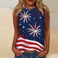 thumbnail image 1 of Wiyuqeen Débardeurs Drapeau Américain pour Femmes Sans Manches Débardeurs du 4 Juillet Col Ras du Cou T-Shirts à Rayures Étoiles Grande Taille Débardeurs Rouges Blancs et Bleus, 1 of 4