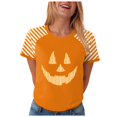 thumbnail image 1 of HUITKMM Chemises Western pour Femmes T-Shirt Graphique d'Halloween pour Femmes à Manches Courtes T-Shirt Décontracté Imprimé Drôle Col Rond Tee pour Fête Tenue Quotidienne Haut Confortable, 1 of 7