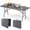 Grey, variant on Gymax 6 ft Portable Folding Table w/HDPE Tabletop Safe Lock Mechanism Carrying Handle White
