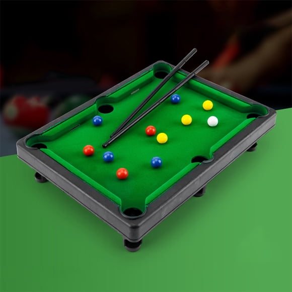 Nsxcdh Kids Billiards Table Indoor Sports Toy Plastic Green 15.94x9.45x1.38in Realistic Mini Pool Set Smooth Corners Physical Fitness Boys Girls Home Party Game Toys Christmas Gifts for Grandkids
