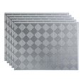 thumbnail image 1 of Fasade 18in x 24in Miniquattro Argent Silver Backsplash Panel 5 Pack, 1 of 5