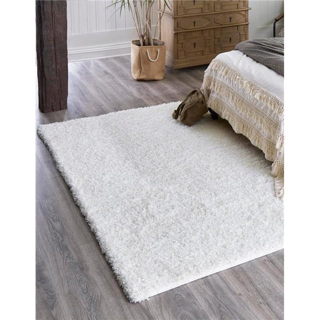 Unique Loom 3136683 8 x 10 Pi Shag Solide Tapis Rectangulaire&44; Blanc de Neige