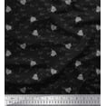 thumbnail image 1 of Soimoi Black Rayon Fabric Heart & Love Text Print Sewing Fabric Yard 56 Inch Wide, 1 of 5