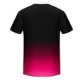 thumbnail image 5 of Penkiiy T-Shirt Ajusté pour Homme, Col Rond Décontracté, T-Shirt Ombré, Été, Manches Courtes, Hauts Dégradés, Stylé, Entraînement, Muscle, Chandails de Base, 2TG, Rouge Melon D\'eau, 5 of 5