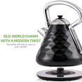 thumbnail image 3 of Ovente Electric Kettle 1.7 Liter Stainless Steel Cleo Collection, 1500 Watts with Fast Heating Element and Boil Dry Protection, Fashionable Gift for Friends and Family, Black (KS755B), 3 of 10