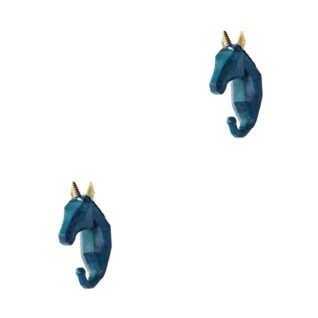 kurtrusly Résine Robuste et Durable Crochet de Clé Tête d'Animal pour une Organisation Facile Bons Crochets Décoratifs pour Manteau Bleu Rétro (Cheval) 2Ensemble