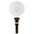 thumbnail image 1 of 15.25-in. W Round Bathroom Undermount Sink Set In White - Oil Rubbed Bronze Hardware - Overflow Drain Incl. AI-24817, 1 of 6