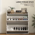 thumbnail image 4 of HOMCOM Narrow Shoe Cabinet 2 Flip Drawer Shoe Storage Cabinet, White Oak, 4 of 10