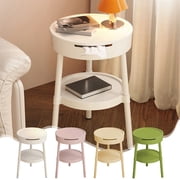 Sentmoon Bed Side Table Bed Side Tables Modern Multifunctional Side Table Coffee Table with Drawer Storage Shelf Bedside Table Study Desk for Living Room Bedroom Office for Living Room and Sofa