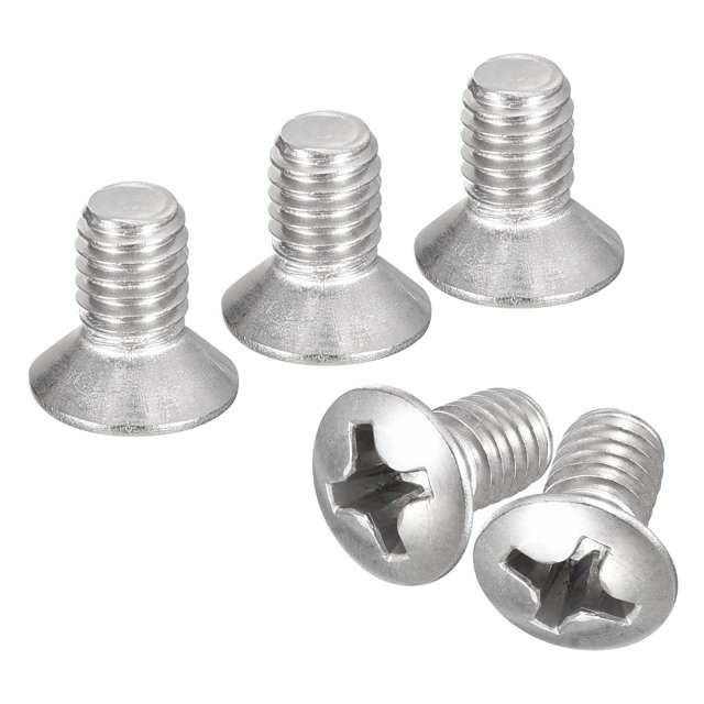 Unique Bargains Vis de Machine à Tête Ovale M6x10mm, Lot de 50 Vis à Tête Fraisée Légèrement Relevée en Acier Inoxydable 304