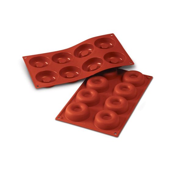Silikomart Silicone Alimentaire Silicone 6 Cavités Moule Savarin 2,83 x 0,91 Po Cavité de Hauteur