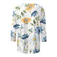 thumbnail image 4 of Pompotops T-shirt Ample Imprimé Mode Femme Manches 3/4 Mi-Longueur Col Rond Décontracté en Liquidation, 4 of 5