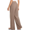 thumbnail image 3 of Yuyuzo Womens Plus Size Yoga Pants Belly Control Straight Leg Slacks Solid Color Basic Lounge Wear Trousers, 3 of 6
