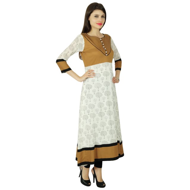Phagun Kurta Arbre Femme Kurti Ethnique Haut en Coton Tunique Robe