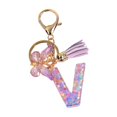 thumbnail image 4 of lionlar Porte-Clés en Résine Ornements Filles Femmes Cadeaux Alphabet Anglais Porte-Clés V V, 4 of 9