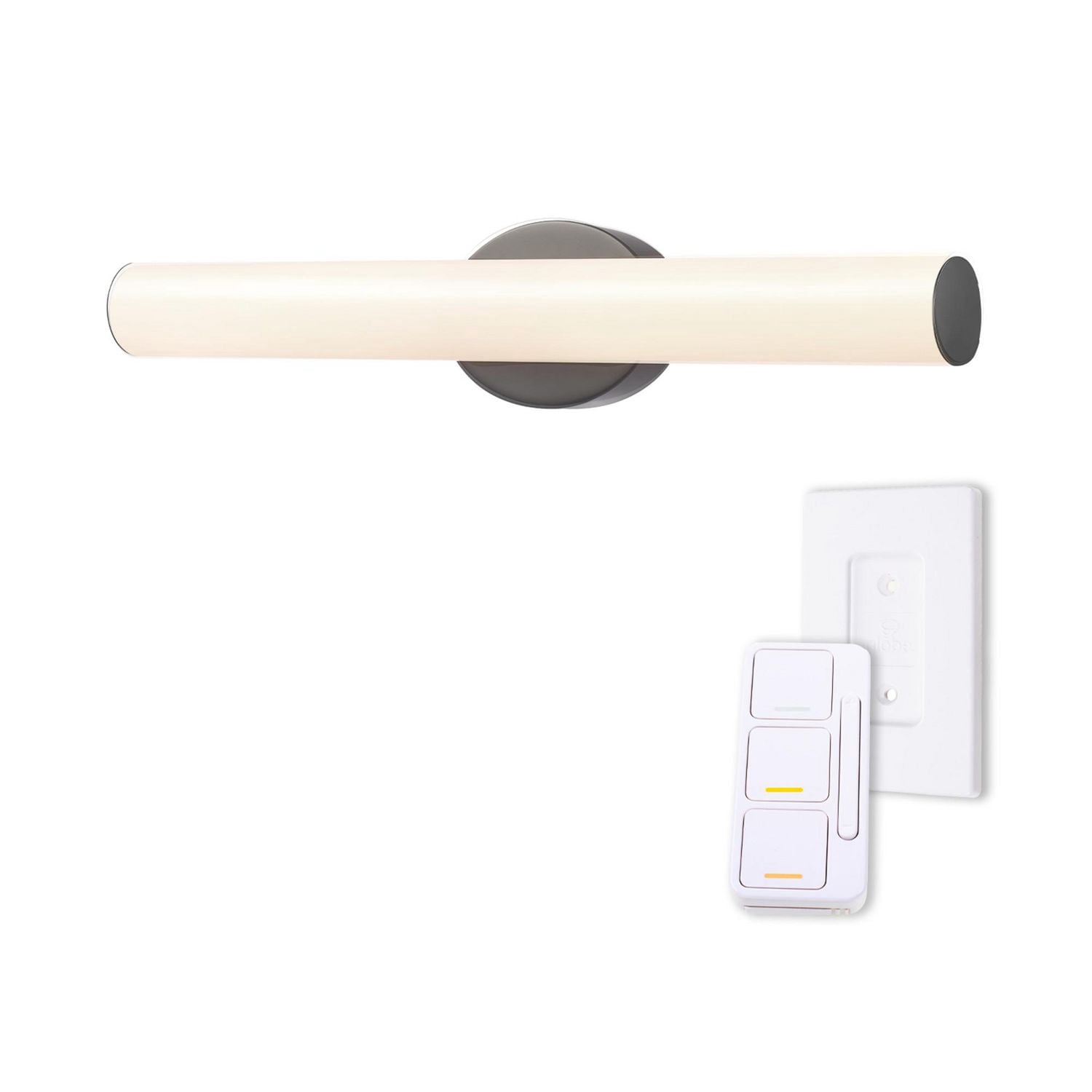 Globe Electric 24" Black Dimmable Color Adjustable LED Integrated Vanity Light with Dimmer Remote, Modern Style
