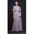 thumbnail image 4 of Bimba Robe Longue pour Femmes en Rayonne à Feuilles et Fleurs d'Anémone, Style Bohème, Plage, Cocktail, Fête, Maxi, Fendue - XX-Grand, 4 of 6