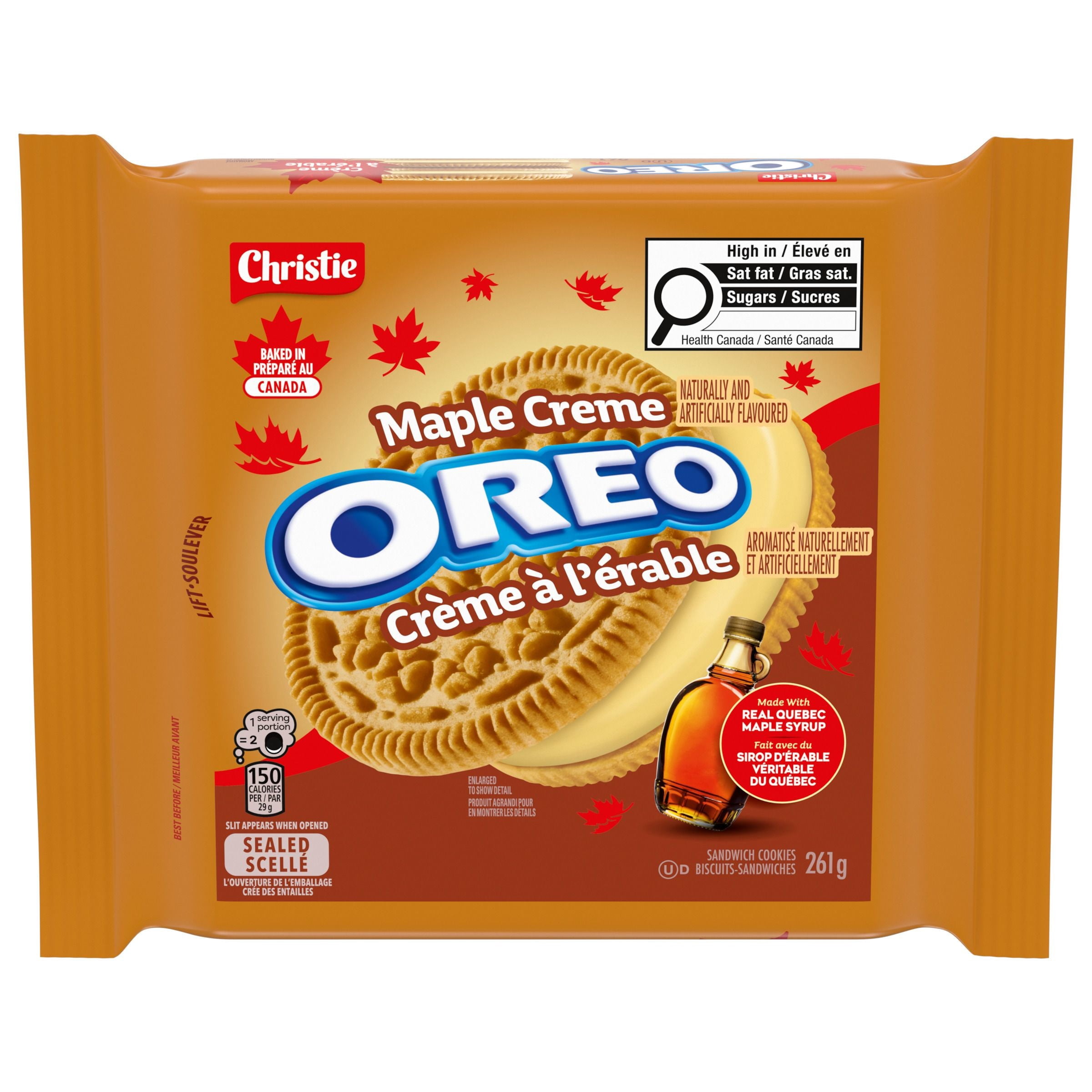 OREO, Maple Creme Sandwich Cookie, Made with Real Quebec Maple Syrup, Baked in Canada