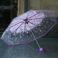 thumbnail image 1 of Meitianfacai Mini Compact Umbrella - 37" Clear Umbrella with Strong 8 Ribs - Windproof Waterproof Travel Umbrella with Sakura Pattern, Lightweight Portable Umbrella for Women Girls, 1 of 6