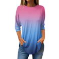 thumbnail image 2 of Pxiakgy Vente Chaude!! T-Shirts à Manches Longues Col Rond pour Femmes Printemps Automne Tie Dye Hauts Amples Tunique Décontractée Blouse Col Printemps Tunique Imprimée T-Shirts Hauts pour Femmes Rouge Pastèque m, 2 of 5