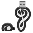 thumbnail image 3 of Clé USB Note Noire Apparence Mignonne Musique Film Transfert de Données Clé USB Cadeau 64 Go, 3 of 14