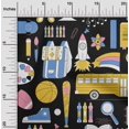 thumbnail image 2 of oneOone Georgette Viscose Black Fabric Kids Craft Projects Decor Fabric Printed By The Yard 42 Inch Wide, 2 of 4