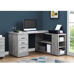Monarch Specialties Computer Desk, Home Office, Corner, Left, Right Set-up, Storage Drawers, L Shape, Work, Laptop, Laminate, Grey, Contemporary, Modern