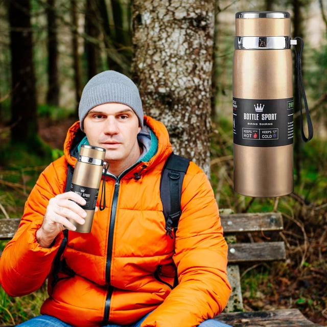 Chmadoxn Winter Portable Rope Insulation Cup Stainless Steel Outdoor Vehicle Mounted Large Capacity Insulation Cup 800mL vacuum cup
