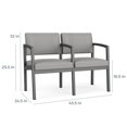 thumbnail image 3 of Lenox Steel Reception Waiting Room 2 Seats Chair / Silver Steel / Black, 3 of 5