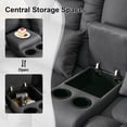 thumbnail image 4 of IPKIG Loveseat Recliner Sofa, Double Manual Recliner RVs Sofa with Storage Console, Side Pockets Cup Holder, Wingback Loveseat Reclining Couch for Living Room, Bedroom, RVs,Dark Gray, 4 of 7