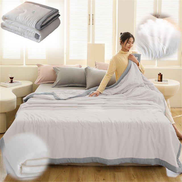 Pamqxs Summer Cooler Quilt, Cotton Cooling Quilt Breathable Quilt King Size Soft Comforter Cooling Blanket for Night Sweats Hot Sleeper for All Season Lightweight Blanket Washable(DC,70x79in)