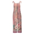 thumbnail image 4 of LOVZFMLL Women's Jumpsuit, Printed Summer Sleeveless Backless Loose Long Romper Pink, 2XL, 4 of 5