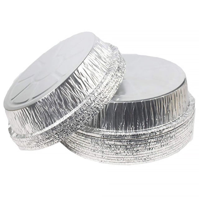 50 PCS Baking Pans with Clear Lids Freezer Fryer Liner Pizza Bread Trays Reheating Containers Flan Plates Kitchen Cookware