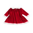 thumbnail image 3 of Robes de Noël pour Bébés Filles en Polaire Corail Col Peter Pan Manches Longues Robe de Fête Rouge 4-5 Ans, 3 of 7