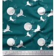 thumbnail image 1 of Soimoi Rayon Fabric Bamboo Tree,Moon & Stork Bird Print Fabric by The Yard 42 Inch Wide, 1 of 3
