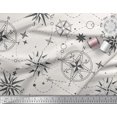 thumbnail image 2 of Soimoi White Moss Georgette Fabric Direction Compass Nautical Print Fabric by Yard 42 Inch Wide, 2 of 5
