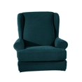 thumbnail image 3 of DOLITY 1 set Stretch Spandex Furniture Piece Wingback Chair Slipcover Protector Dark Green, 3 of 9