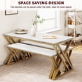 thumbnail image 1 of Kojooin Dining Table Bench Set for 4 – Rectangular Kitchen & Dining Room Table with Faux Marble MDF Top, Sturdy X-Shaped Metal Frame, 1 of 7