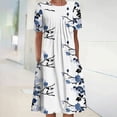 thumbnail image 1 of Robe Maxi pour Femmes Été Bohème à Imprimé à Manches Courtes Robe de Plage Robe Longueur Genou Robe à Manches Courtes en Liquidation, 1 of 5